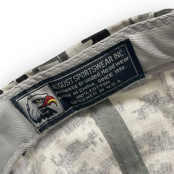 August Sportswear Hat Cap Gray Digital Camo Adjustable USA Flag Patch OSFM - Picture 8 of 8